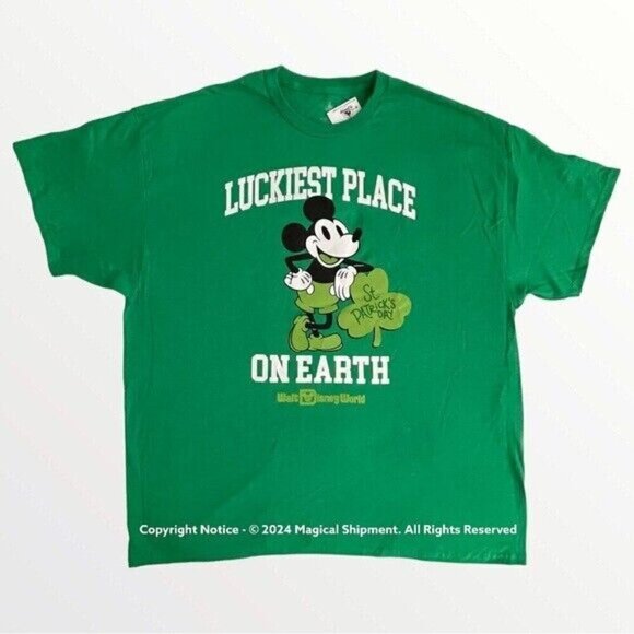 Disney Parks - Walt Disney World "Luckiest Place on Earth" Shirt for Adults - Picture 1 of 3
